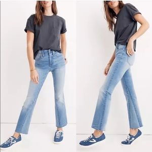 Madewell Cali Demi-Boot Jeans Inset Edition Cutoff Raw Hem Crop High Rise 27